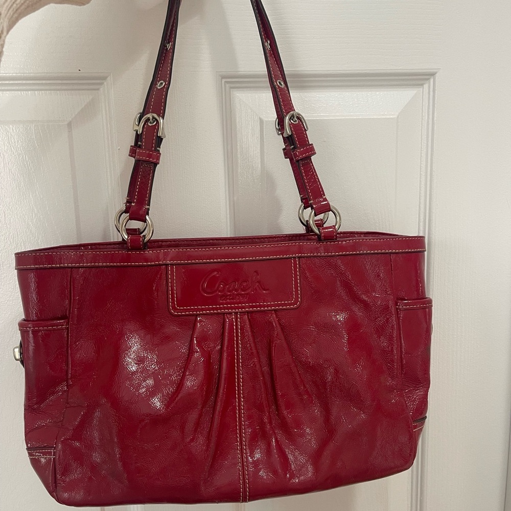 Coach Cherry Red Leather Shoulder Bag